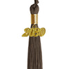 Brown Graduation Tassel with Gold Date Drop by Wholesale Grad Supply