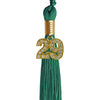 Emerald Green Graduation Tassel with Gold Bling Charm by Wholesale Grad Supply