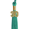 Emerald Green Graduation Tassel with Gold Bling Charm by Wholesale Grad Supply