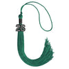 Emerald Green Graduation Tassel with Black Bling Charm by Wholesale Grad Supply