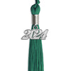 Emerald Green Graduation Tassel with Silver Date Drop by Wholesale Grad Supply