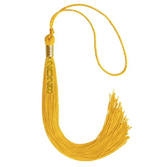 Gold Graduation Tassel with Gold Stacked Date Drop by Wholesale Grad Supply
