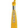 Gold Graduation Tassel with Silver Stacked Date Drop by Wholesale Grad Supply
