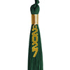 Hunter Green Graduation Tassel with Gold Stacked Date Drop by Wholesale Grad Supply