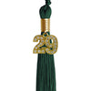 Hunter Green Graduation Tassel with Gold Bling Charm by Wholesale Grad Supply