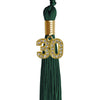 Hunter Green Graduation Tassel with Gold Bling Charm by Wholesale Grad Supply