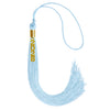 Light Blue Graduation Tassel with Gold Stacked Date Drop by Wholesale Grad Supply