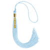 Light Blue Graduation Tassel with Gold Stacked Date Drop by Wholesale Grad Supply
