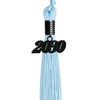Light Blue Graduation Tassel with Black Date Drop by Wholesale Grad Supply