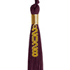 Maroon Graduation Tassel with Gold Stacked Date Drop by Wholesale Grad Supply