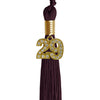 Maroon Graduation Tassel with Gold Bling Charm by Wholesale Grad Supply