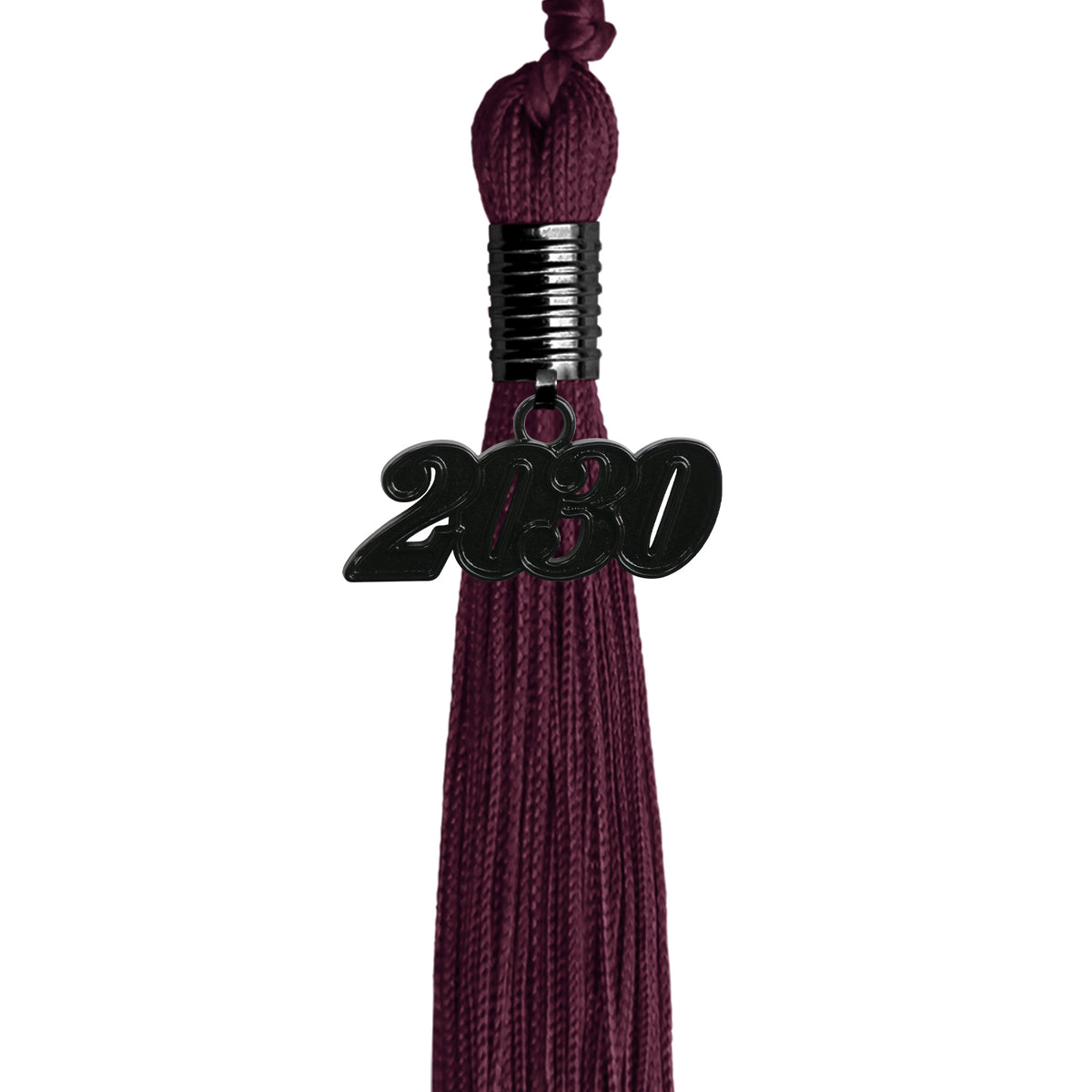 Maroon Graduation Tassel with Black Date Drop by Wholesale Grad Supply