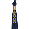 Navy Blue Graduation Tassel with Gold Stacked Date Drop by Wholesale Grad Supply