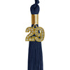 Navy Blue Graduation Tassel with Gold Bling Charm by Wholesale Grad Supply