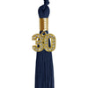Navy Blue Graduation Tassel with Gold Bling Charm by Wholesale Grad Supply
