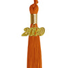 Orange Graduation Tassel with Gold Date Drop by Wholesale Grad Supply
