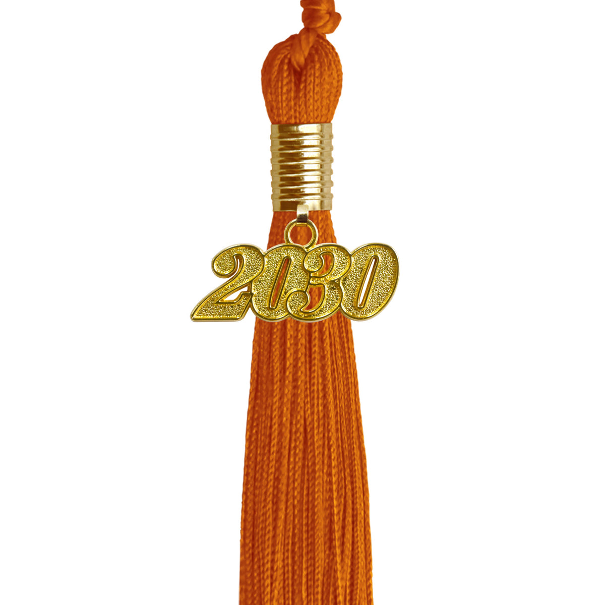 Orange Graduation Tassel with Gold Date Drop by Wholesale Grad Supply