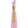 Pink Graduation Tassel with Gold Stacked Date Drop by Wholesale Grad Supply