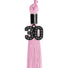 Pink Graduation Tassel with Black Bling Charm by Wholesale Grad Supply