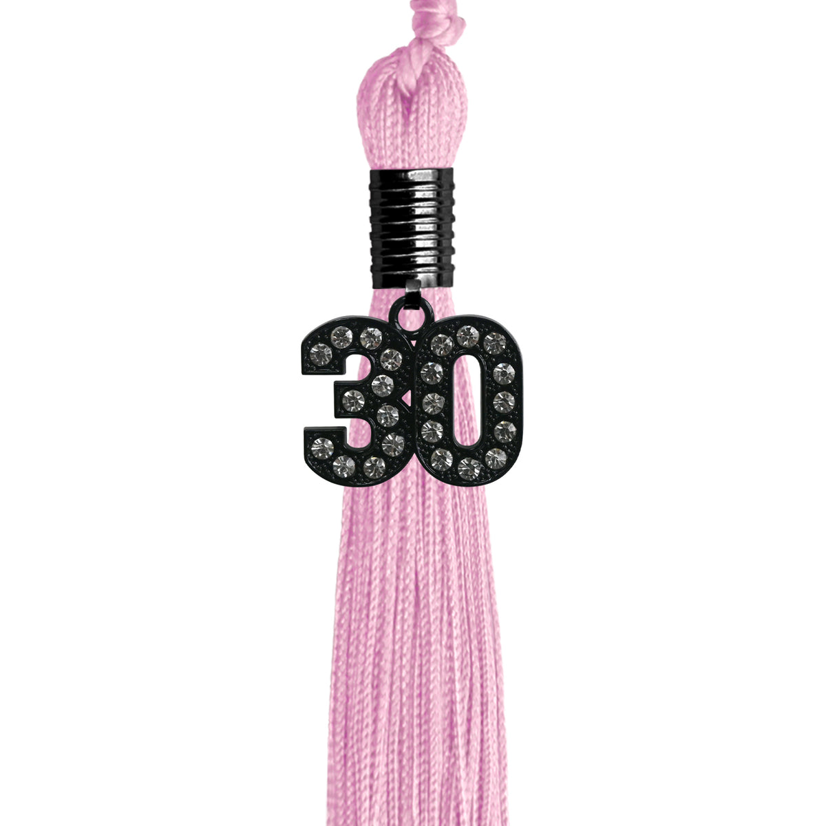 Pink Graduation Tassel with Black Bling Charm by Wholesale Grad Supply