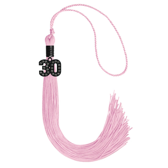 Pink Graduation Tassel with Black Bling Charm by Wholesale Grad Supply