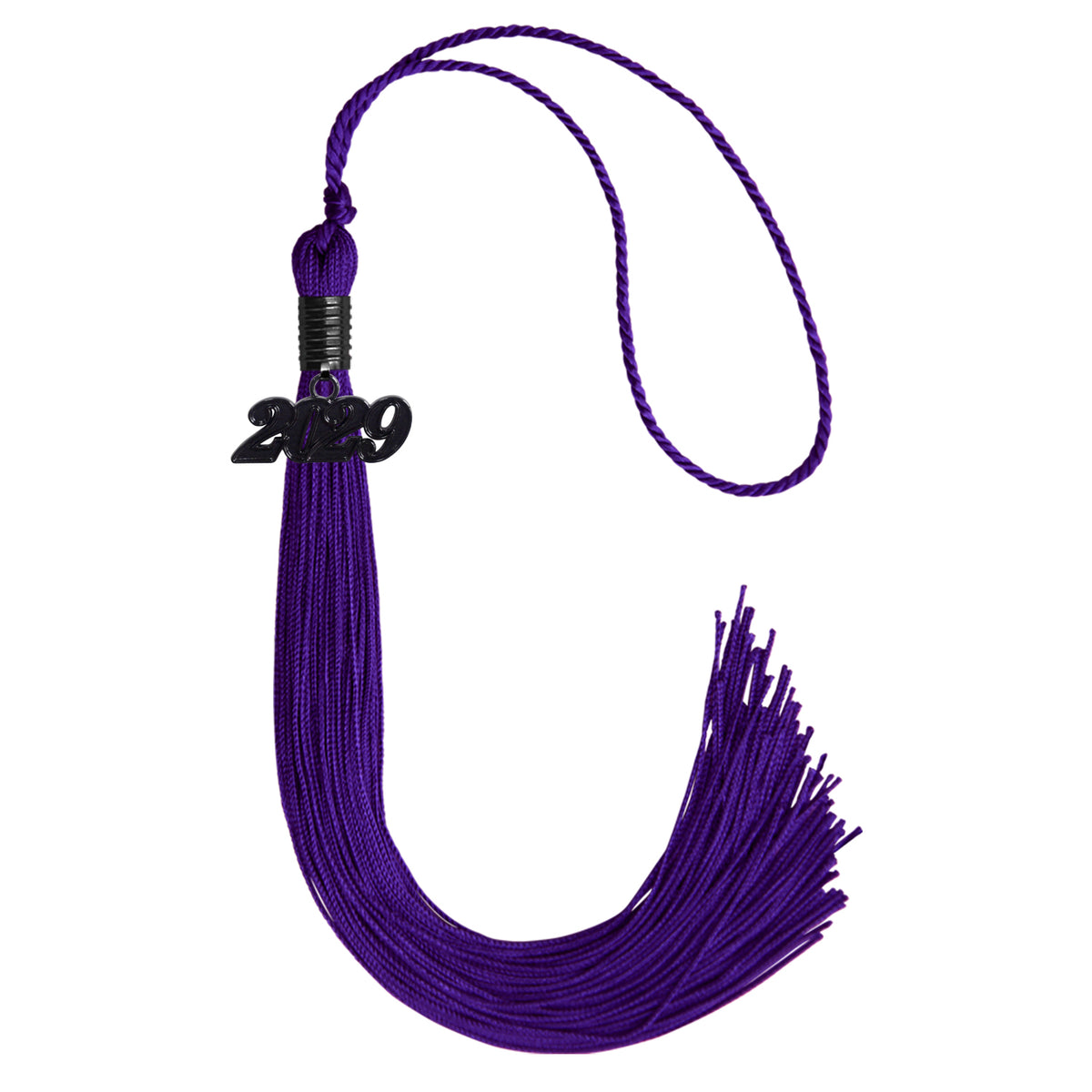 Purple Graduation Tassel with Black Date Drop by Wholesale Grad Supply