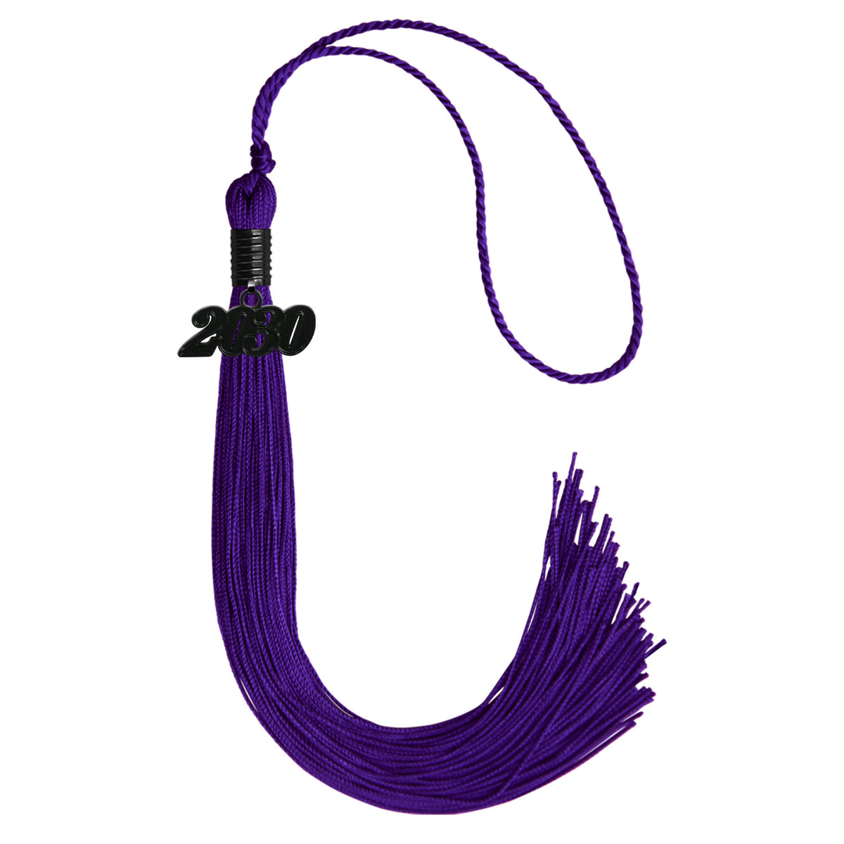 Purple Graduation Tassel with Black Date Drop by Wholesale Grad Supply