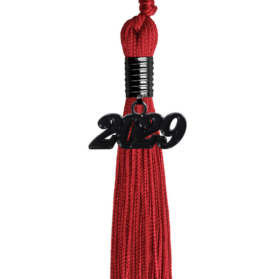 Red Graduation Tassel with Black Date Drop by Wholesale Grad Supply