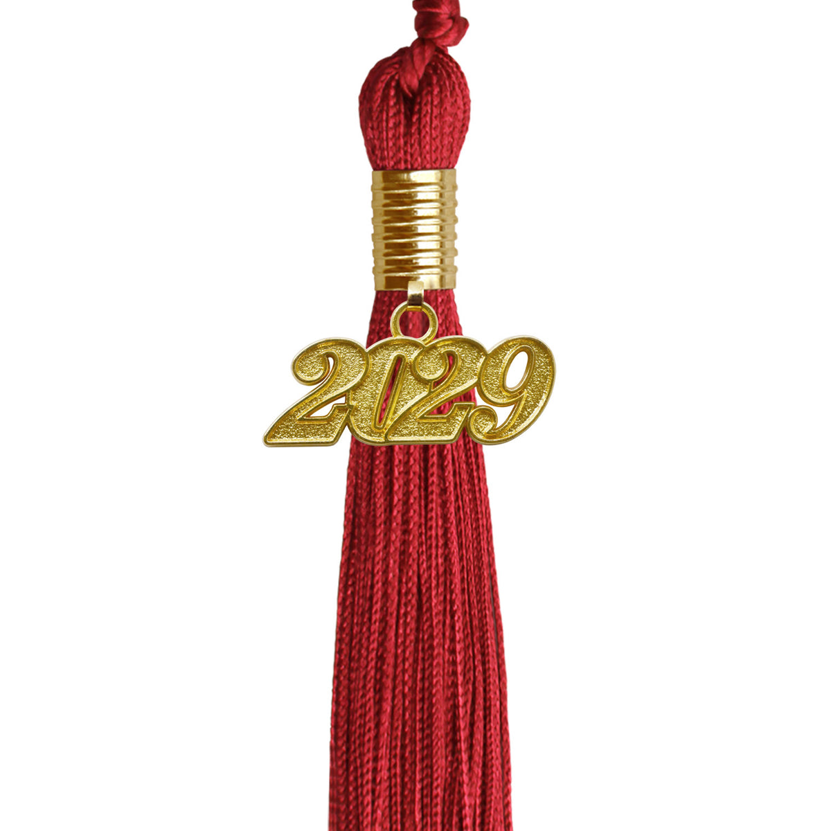 Red Graduation Tassel with Gold Date Drop by Wholesale Grad Supply