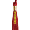 Red Graduation Tassel with Gold Stacked Date Drop by Wholesale Grad Supply