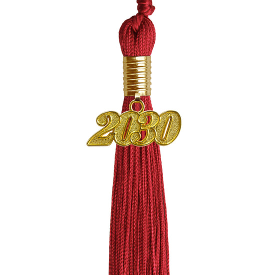 Red Graduation Tassel with Gold Date Drop by Wholesale Grad Supply