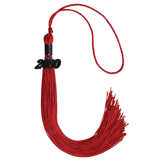 Red Graduation Tassel with Black Date Drop by Wholesale Grad Supply