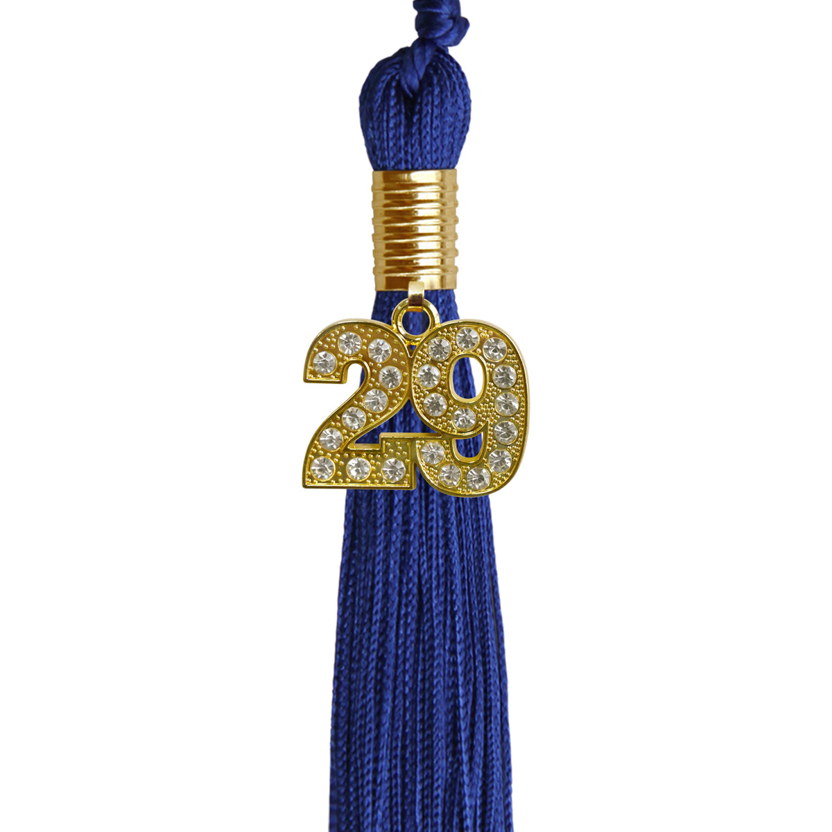 Royal Blue Graduation Tassel with Gold Bling Charm by Wholesale Grad Supply