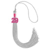 Silver Graduation Tassel with Pink Bling Charm by Wholesale Grad Supply