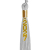 Silver Graduation Tassel with Gold Stacked Date Drop by Wholesale Grad Supply