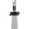 Silver Graduation Tassel with Black Date Drop by Wholesale Grad Supply