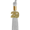 Silver Graduation Tassel with Gold Bling Charm by Wholesale Grad Supply