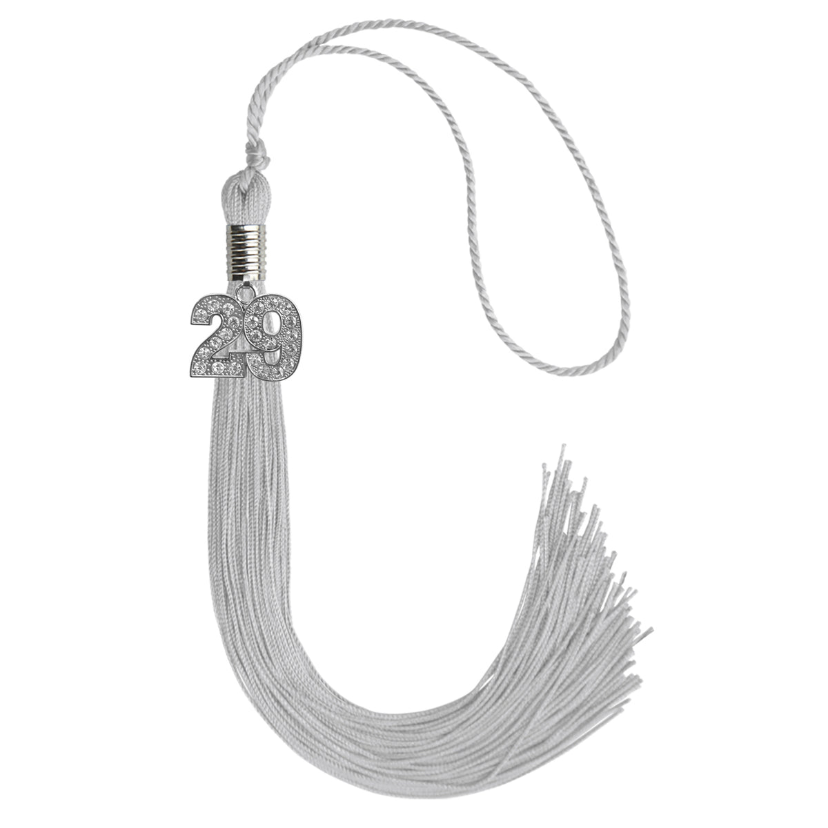 Silver Graduation Tassel with Silver Bling Charm 2029