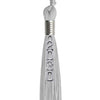 Silver Graduation Tassel with Silver Stacked Date Drop by Wholesale Grad Supply