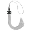 Silver Graduation Tassel with Black Bling Charm by Wholesale Grad Supply