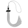 Silver Graduation Tassel with Black Date Drop by Wholesale Grad Supply
