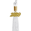 White Graduation Tassel with Gold Date Drop by Wholesale Grad Supply