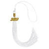 White Graduation Tassel with Gold Date Drop by Wholesale Grad Supply
