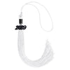 White Graduation Tassel with Black Date Drop by Wholesale Grad Supply