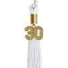 White Graduation Tassel with Gold Bling Charm by Wholesale Grad Supply