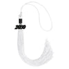 White Graduation Tassel with Black Date Drop by Wholesale Grad Supply