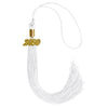 White Graduation Tassel with Gold Date Drop by Wholesale Grad Supply