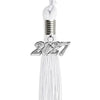 White Graduation Tassel with Silver Date Drop by Wholesale Grad Supply