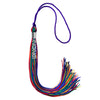 Rainbow Graduation Tassel with Silver Stacked Date Drop by Wholesale Grad Supply