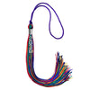 Rainbow Graduation Tassel with Silver Stacked Date Drop by Wholesale Grad Supply